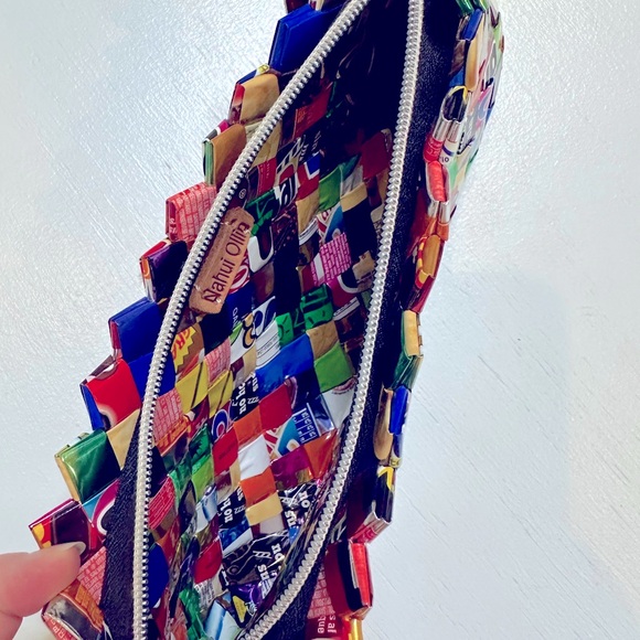 Vintage Nahui Ollin candy wrapper clutch, handmade-no two are alike, Collectible - Picture 6 of 6